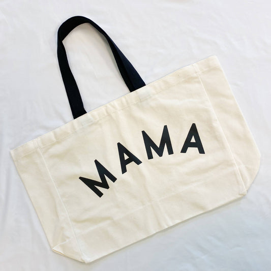 Mama Canvas Tote: White Canvas