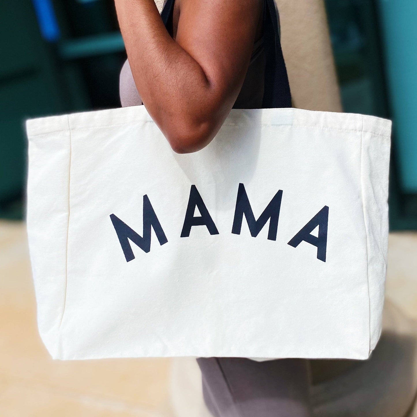 Mama Canvas Tote: White Canvas