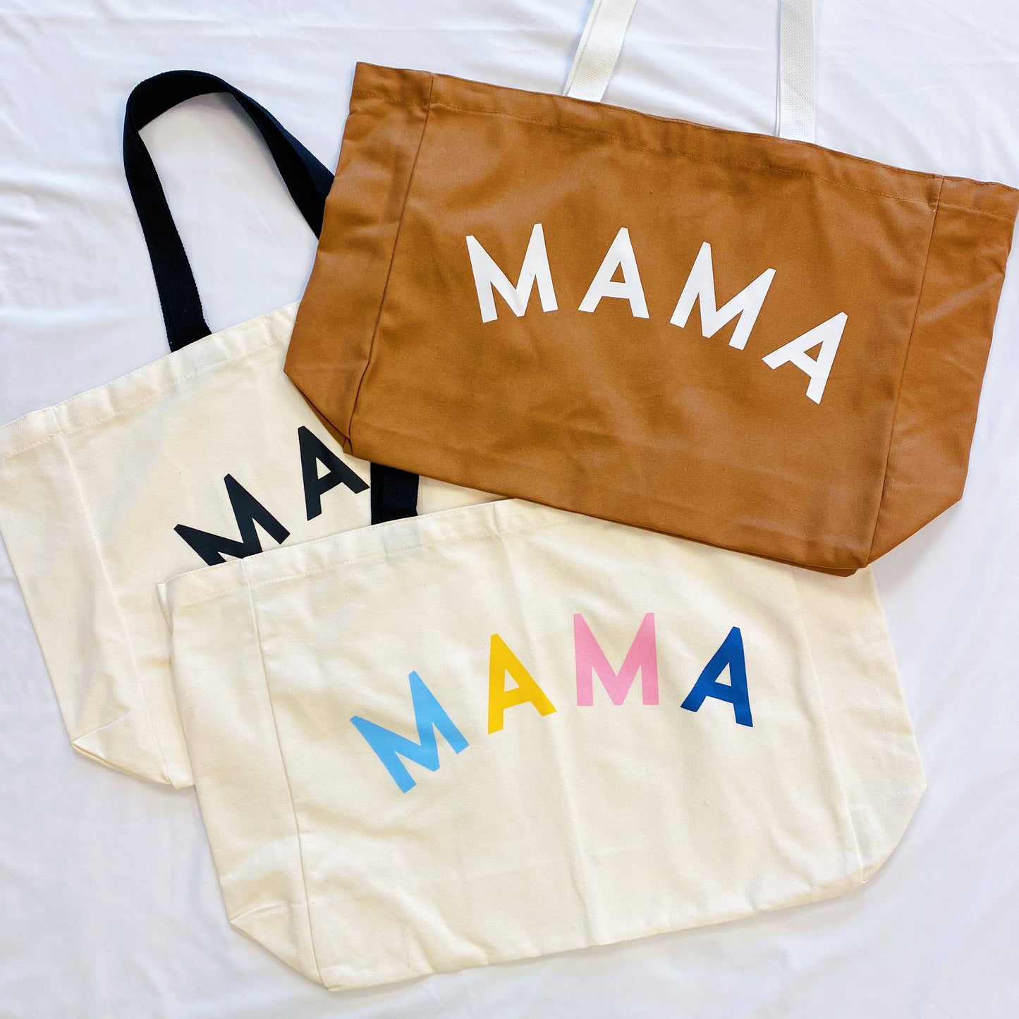 Mama Canvas Tote: White Canvas