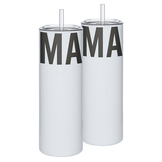 Matte Skinny Tumbler with Straw - Mama