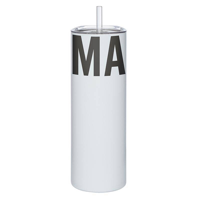 Matte Skinny Tumbler with Straw - Mama