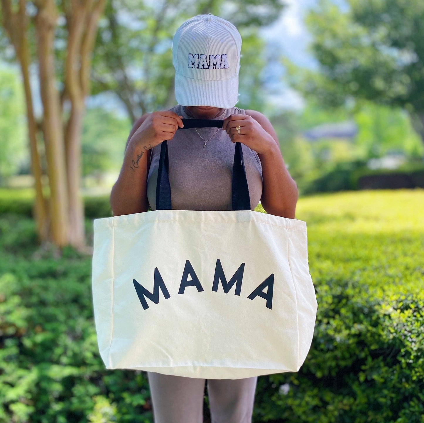Mama Canvas Tote: White Canvas