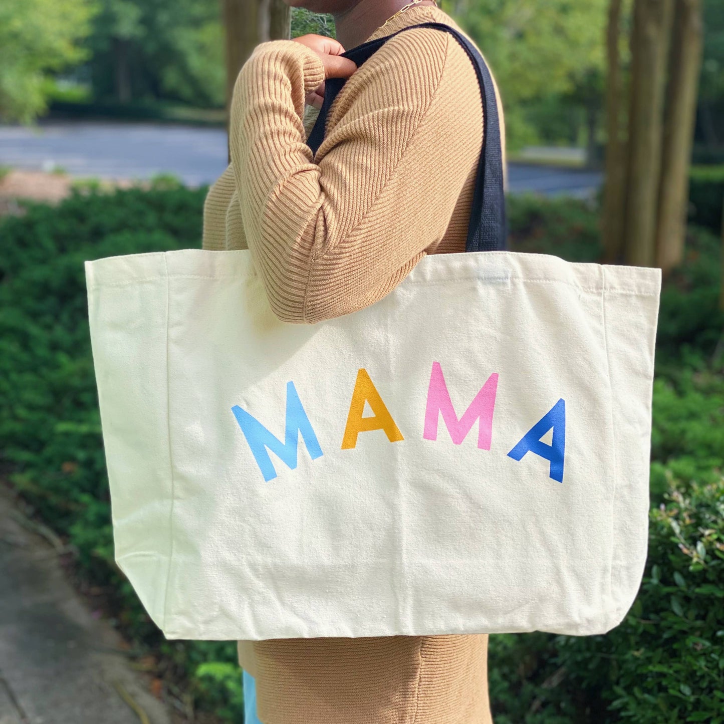 Mama Canvas Tote: White Canvas